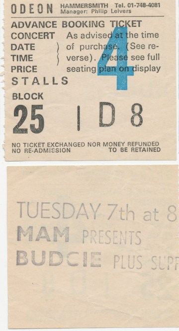 my first Budgie gig