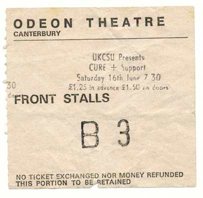 My first Joy Division gig. We didn't bother
watching the Cure afterwards