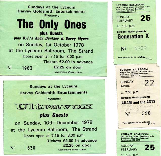 Just some of the bands seen at the Lyceum